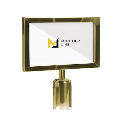Stanchion Post Top Sign Frame 7x11 H Satin Brass, PLEASE ENTER HERE